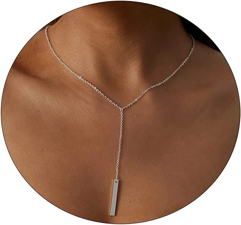 Kyerlyn 14K Gold Plated Zircon Y Lariat Necklaces Long Drop CZ Pendant Y Necklace for Women Dainty Diamond Chain Necklace Fashion Jewelry