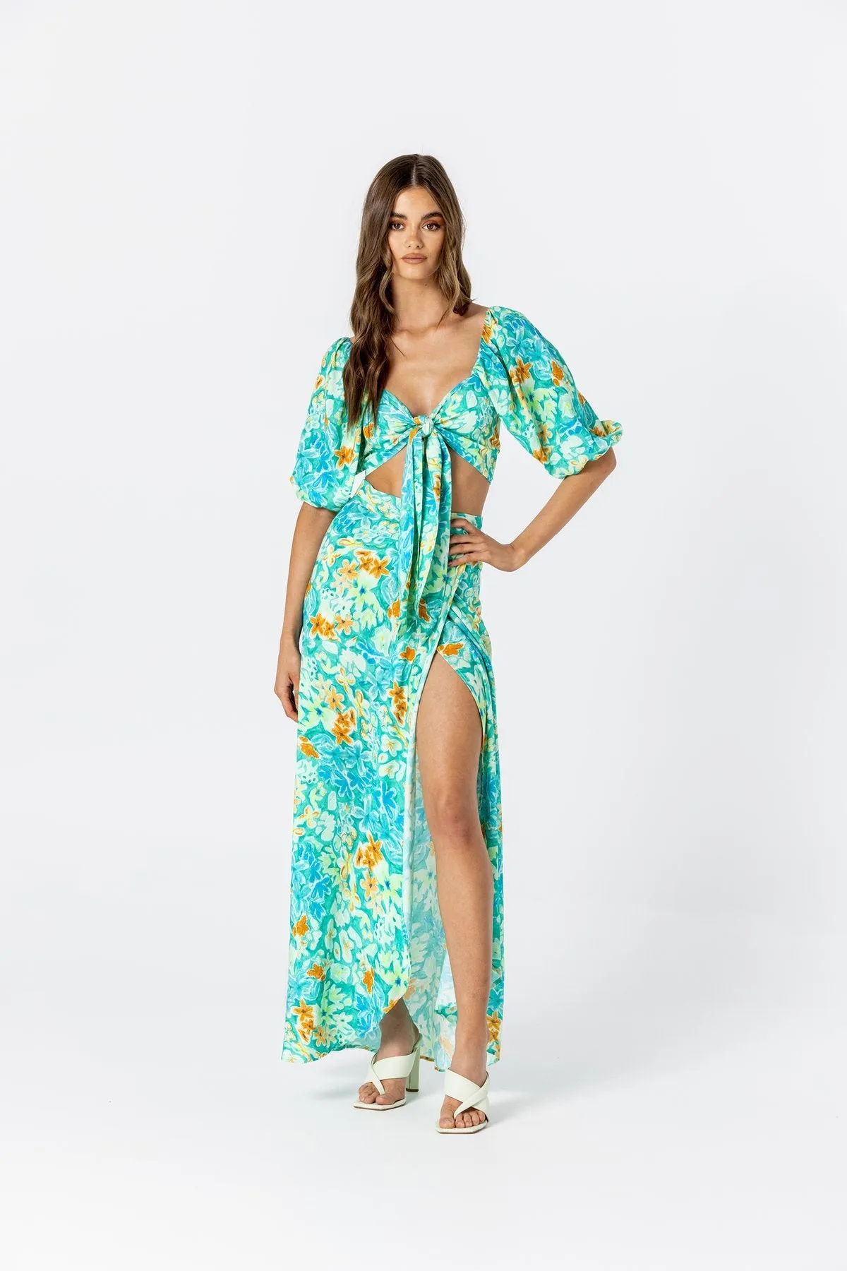 LE SALTY Womens Bianca Maxi Skirt- Poolside