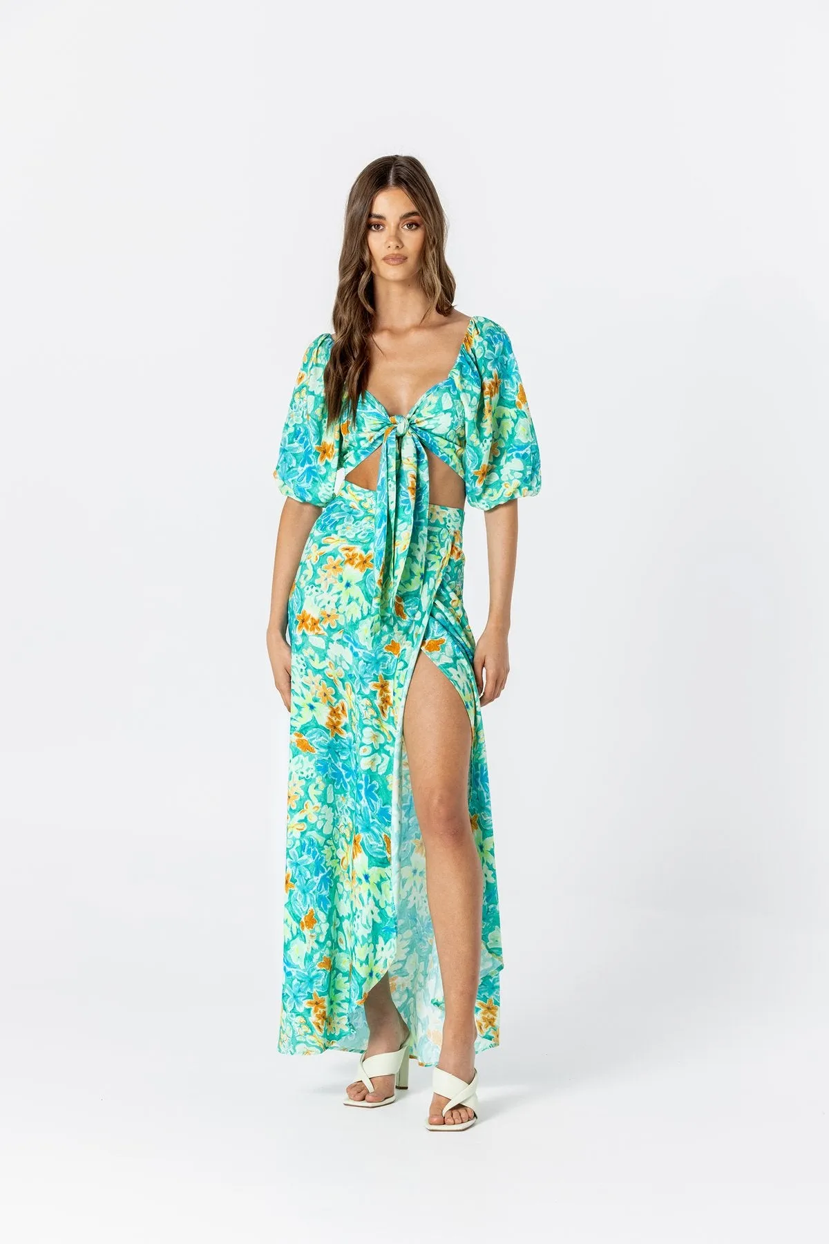 LE SALTY Womens Bianca Maxi Skirt- Poolside