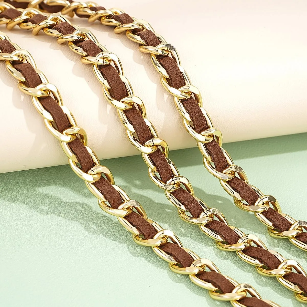 Leather Chain Belts for Women Girls, Layered Body Chain Belts Metal Waist Chain for Dress Vest Jeans