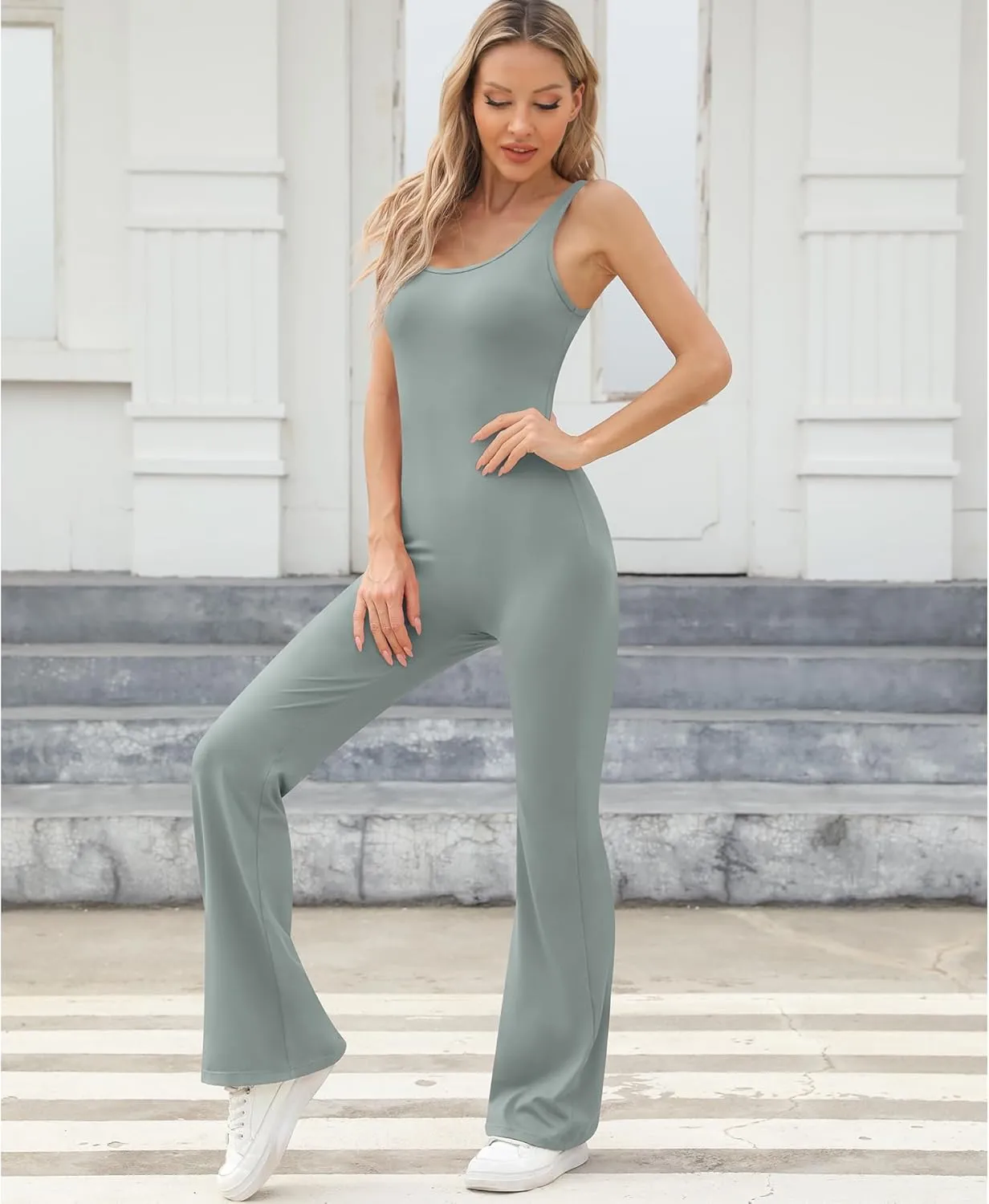 LILBETTER Jumpsuit for Women Workout Seamless Jumpsuits Yoga One Piece Tank Tops Rompers Sleeveless Exercise Jumpsuits