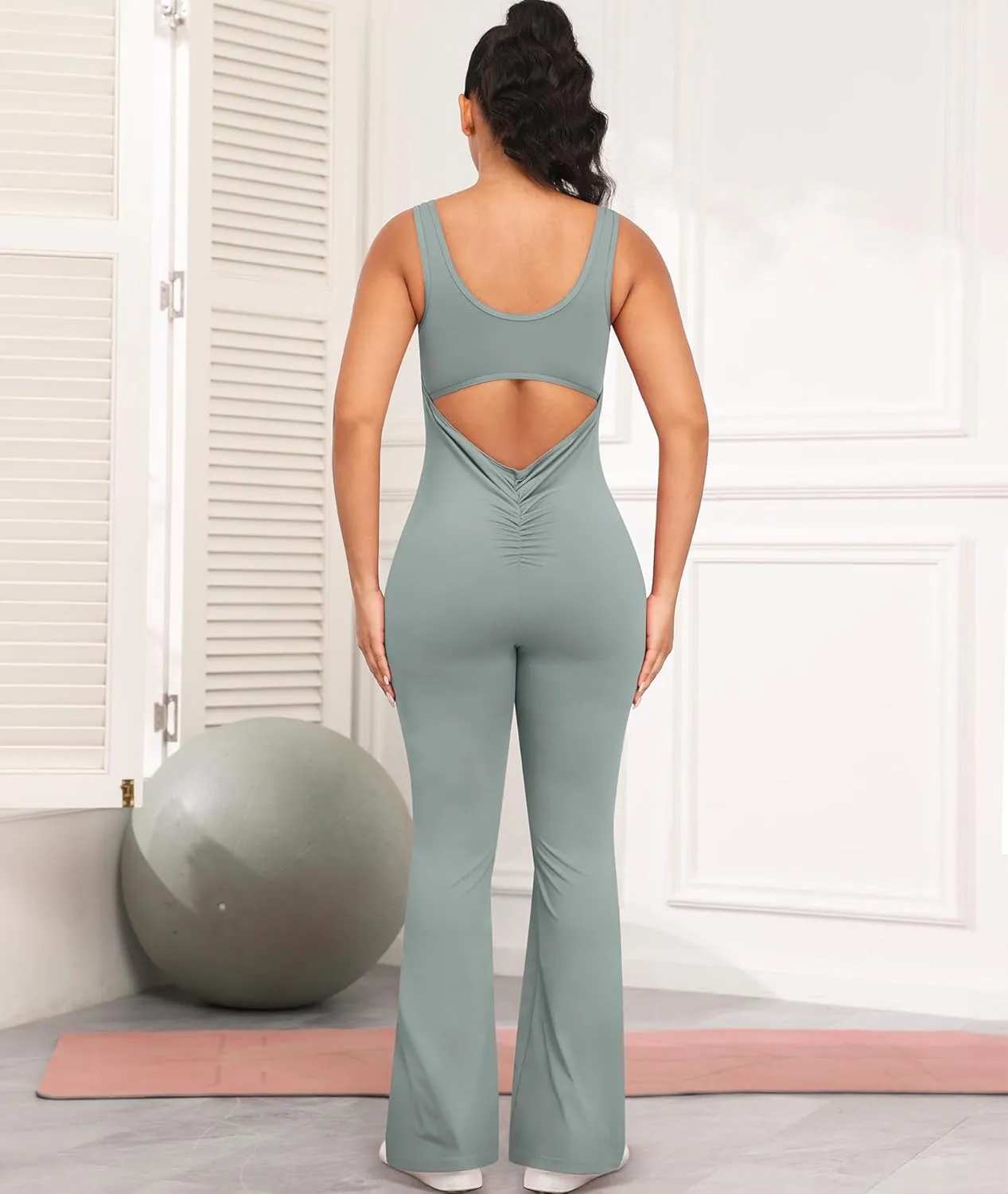 LILBETTER Jumpsuit for Women Workout Seamless Jumpsuits Yoga One Piece Tank Tops Rompers Sleeveless Exercise Jumpsuits
