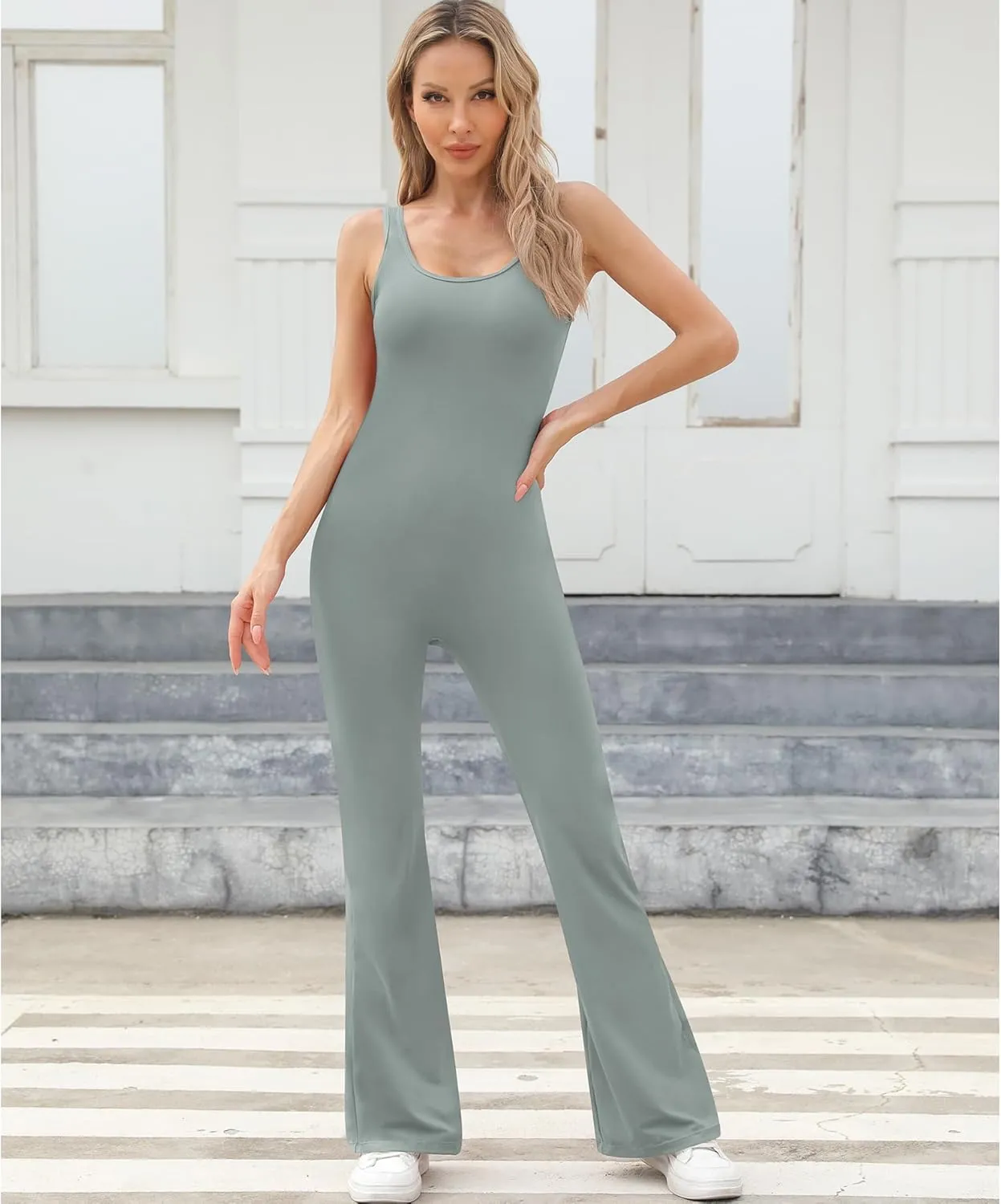 LILBETTER Jumpsuit for Women Workout Seamless Jumpsuits Yoga One Piece Tank Tops Rompers Sleeveless Exercise Jumpsuits