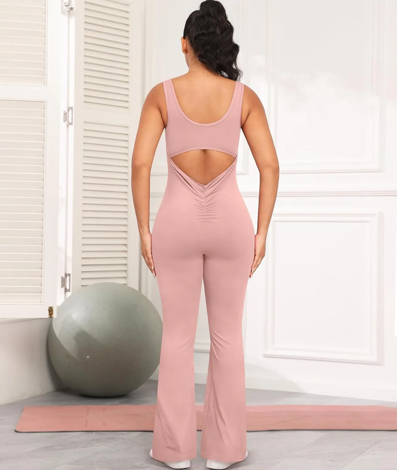 LILBETTER Jumpsuit for Women Workout Seamless Jumpsuits Yoga One Piece Tank Tops Rompers Sleeveless Exercise Jumpsuits