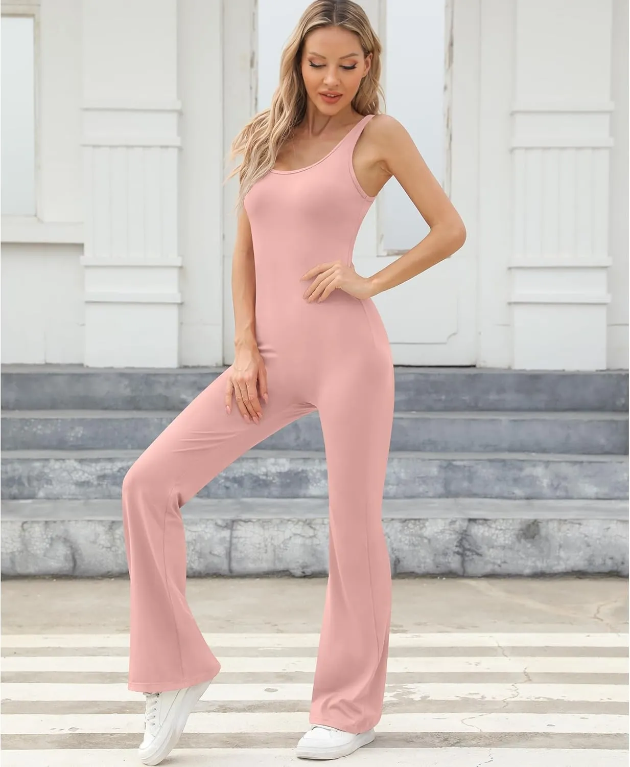 LILBETTER Jumpsuit for Women Workout Seamless Jumpsuits Yoga One Piece Tank Tops Rompers Sleeveless Exercise Jumpsuits