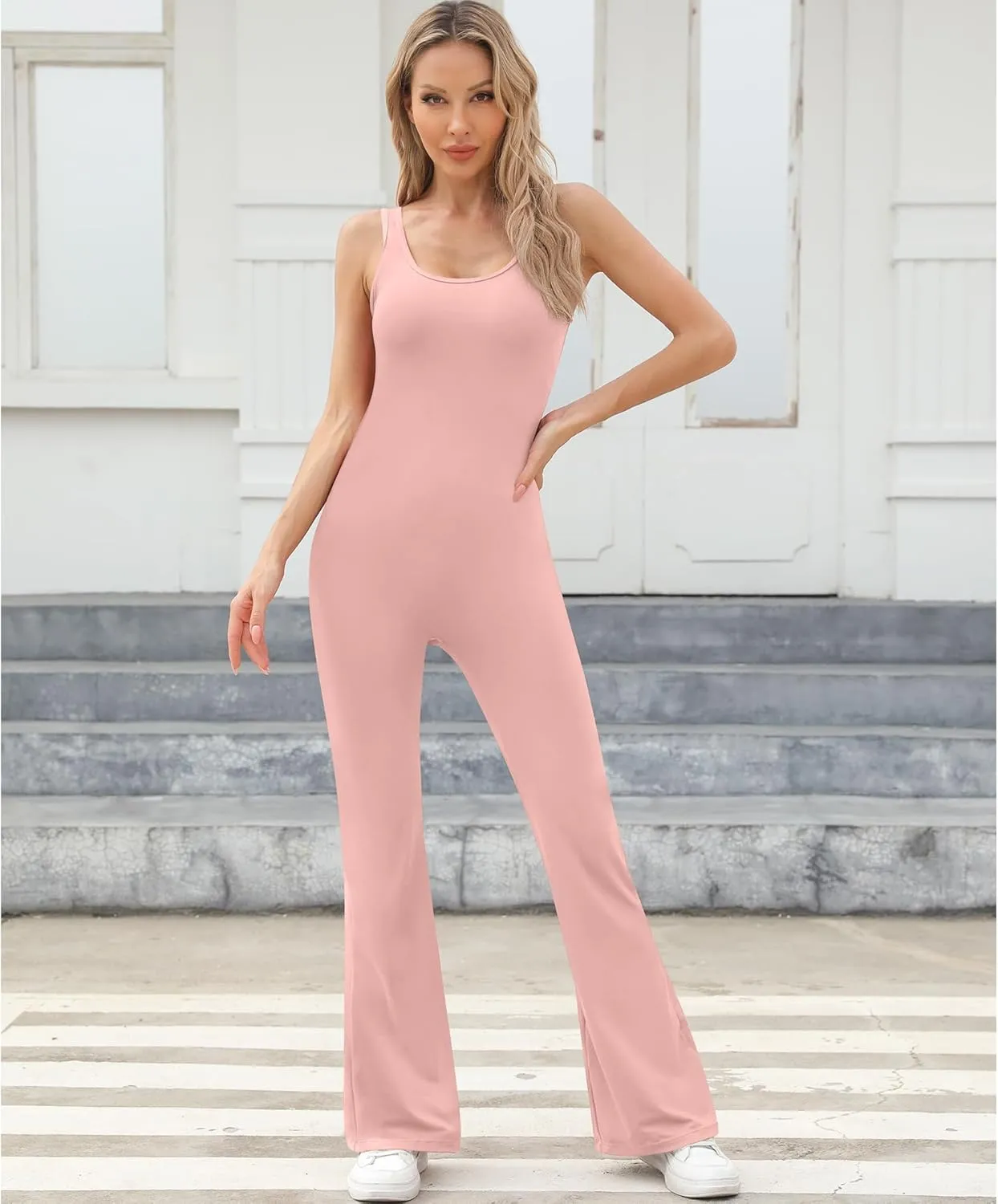 LILBETTER Jumpsuit for Women Workout Seamless Jumpsuits Yoga One Piece Tank Tops Rompers Sleeveless Exercise Jumpsuits