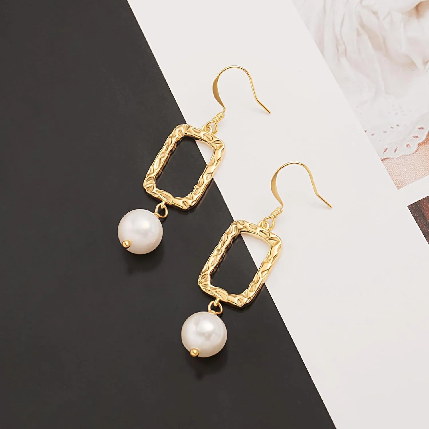 Long Pearl Dangle Earrings for Women 18K Gold Plated Long Dangle Drop Earrings Metal Chain Earrings Wedding Bridesmaid Jewelry