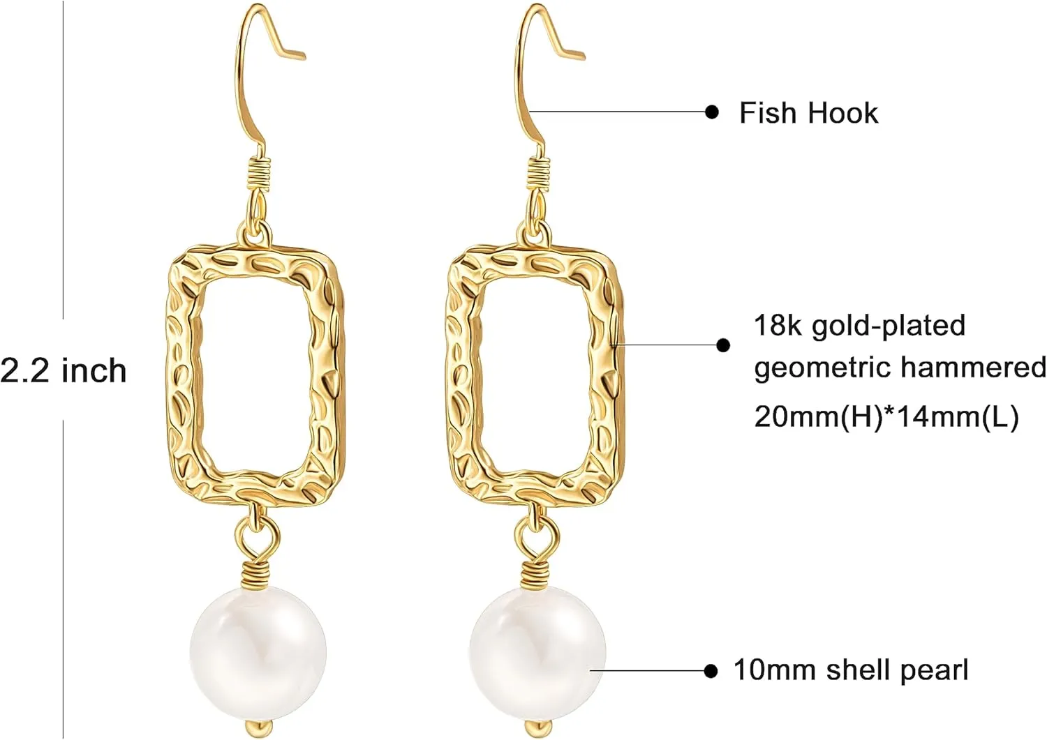 Long Pearl Dangle Earrings for Women 18K Gold Plated Long Dangle Drop Earrings Metal Chain Earrings Wedding Bridesmaid Jewelry