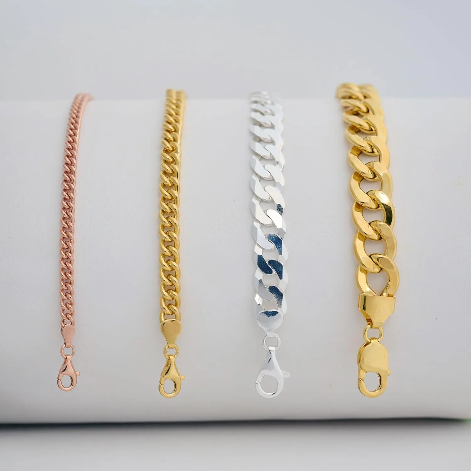Men's Curb Link Chain Bracelet - Italian 925 sterling silver bracelets for Men - pulseras para hombres de plata 925 - 10mm - Unisex Design - Sterling Silver 925, Yellow Gold Plated - Classic Link bracelet (Solid Curb Style - Yellow Gold Plated - 9in)