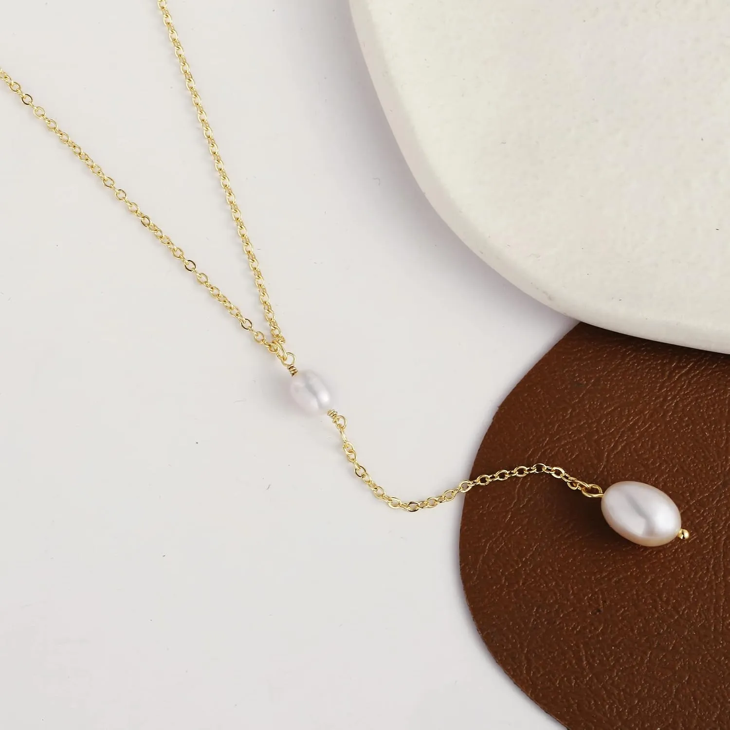 MIDEEO CZ Round Drop Y Necklace for Women 18K Gold Plated Dainty Cubic Zirconia Cut CZ Lariat Y-Shaped Necklace Delicate Cute Simple Jewelry Gift