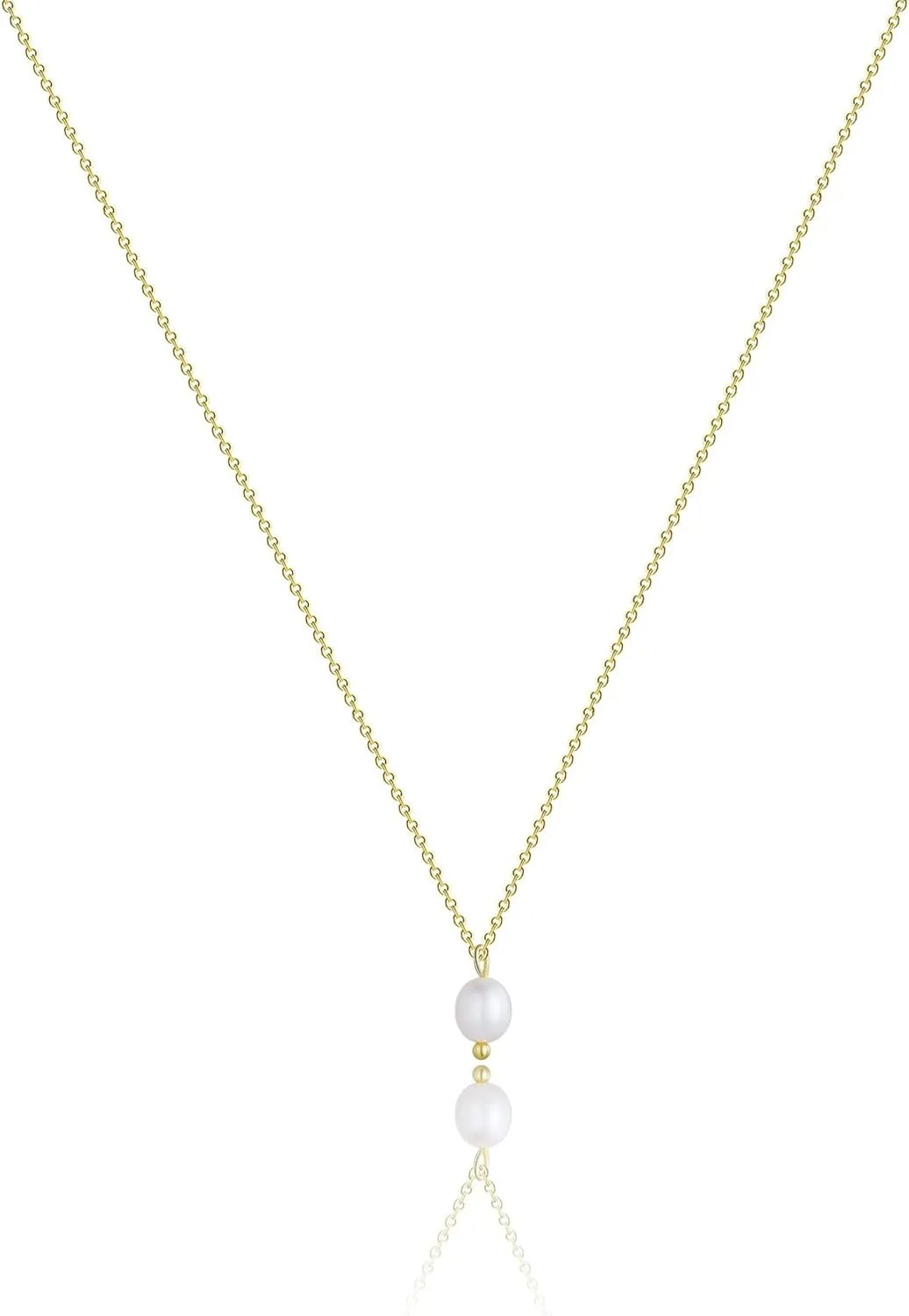 MIDEEO Dainty Pearl Necklaces for Women 14K Gold Plated Pearl Necklaces Pearl Chain Necklace Exquisite Choker Jewelry Gifts