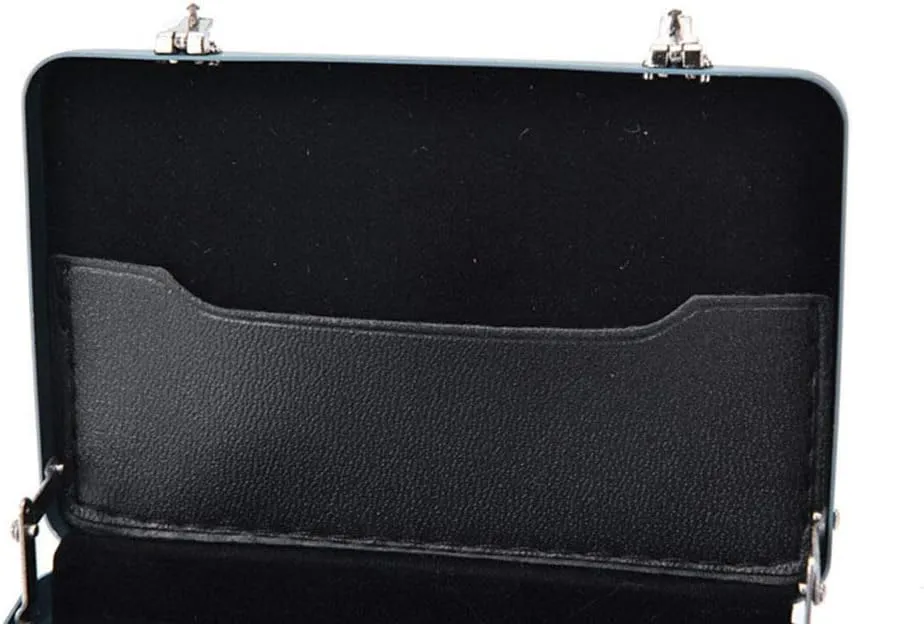 Mini Aluminum Suitcase Briefcase Card Holder Box Case Box (Black)