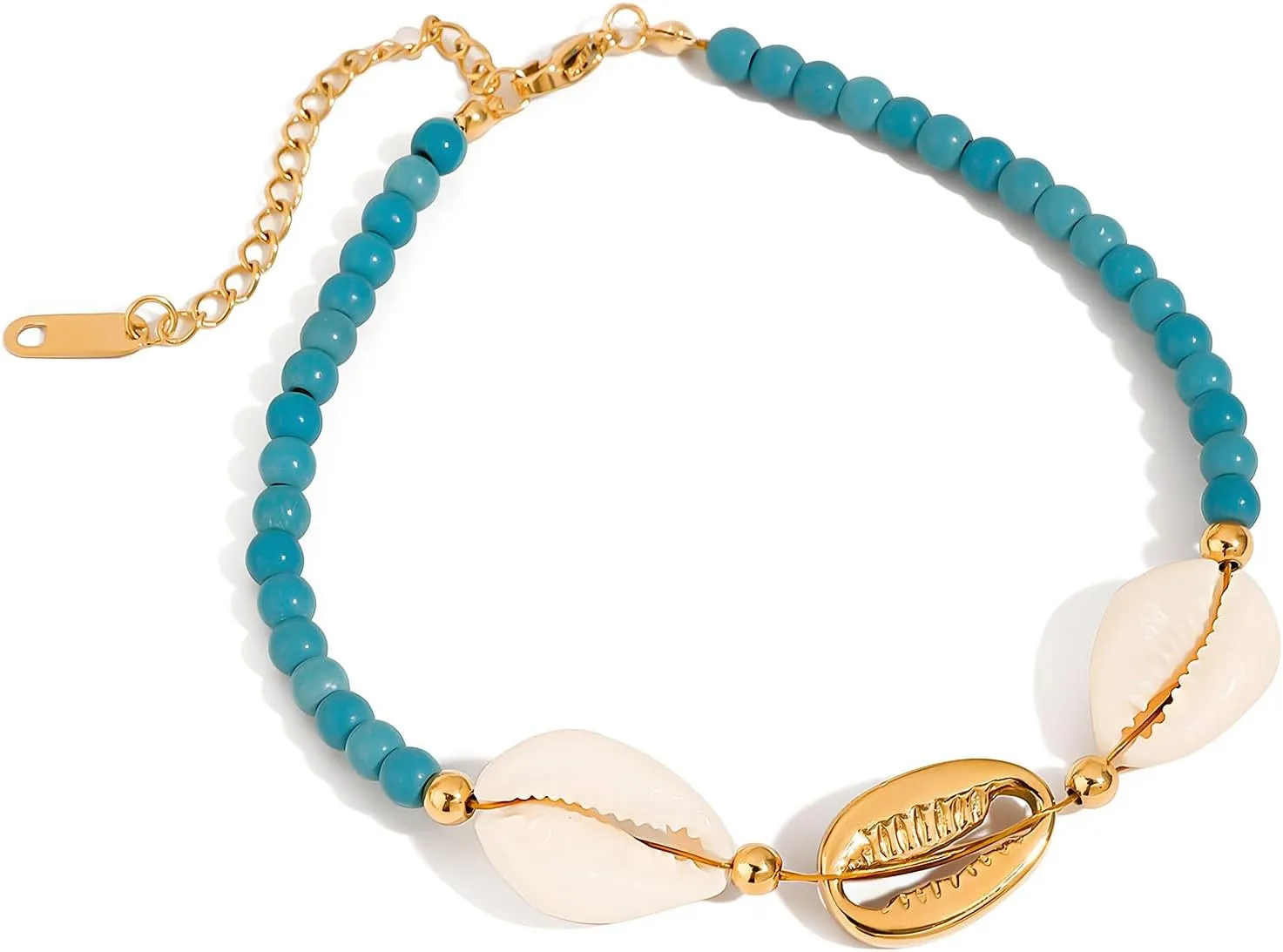 MUYAN Boho Shell Ankle Bracelet for Women Beach Beaded Adjustable Anklet Summer Jewelry