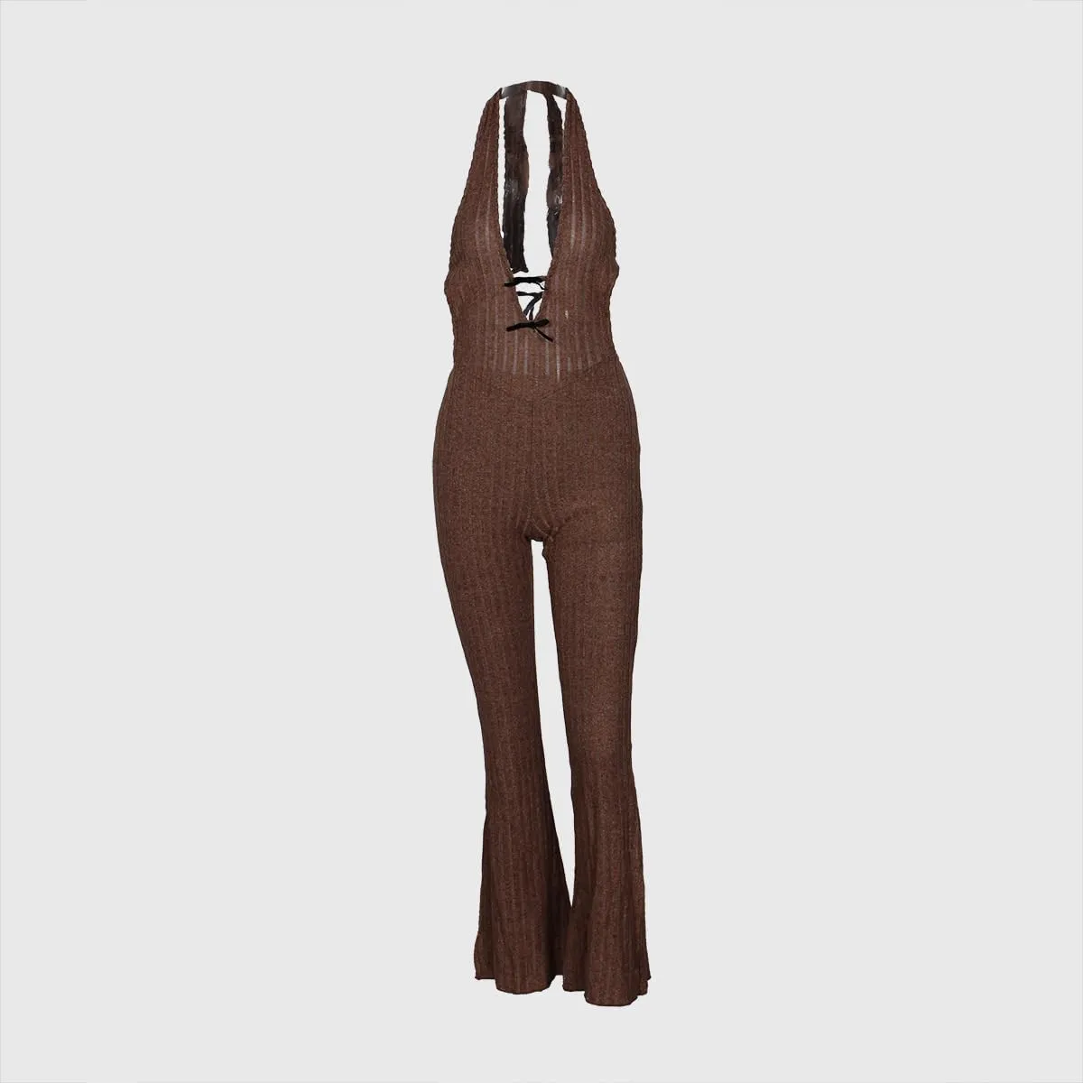NIFTRIRY One Piece Jumpsuits For Women Halter Back Tied Sexy Velvet Jumpsuit Sleeveless Romper