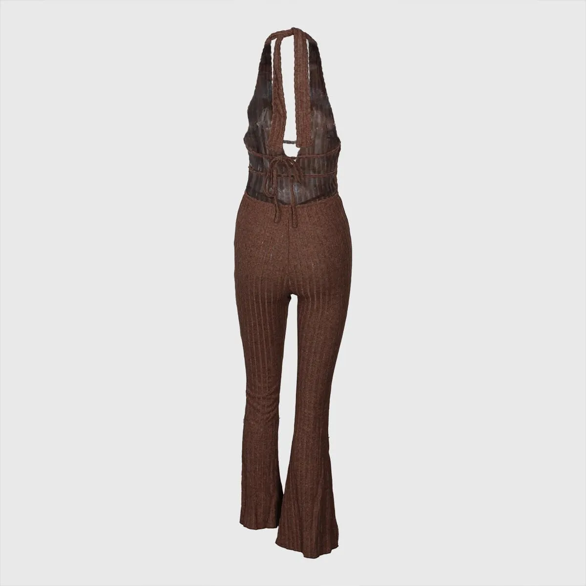 NIFTRIRY One Piece Jumpsuits For Women Halter Back Tied Sexy Velvet Jumpsuit Sleeveless Romper