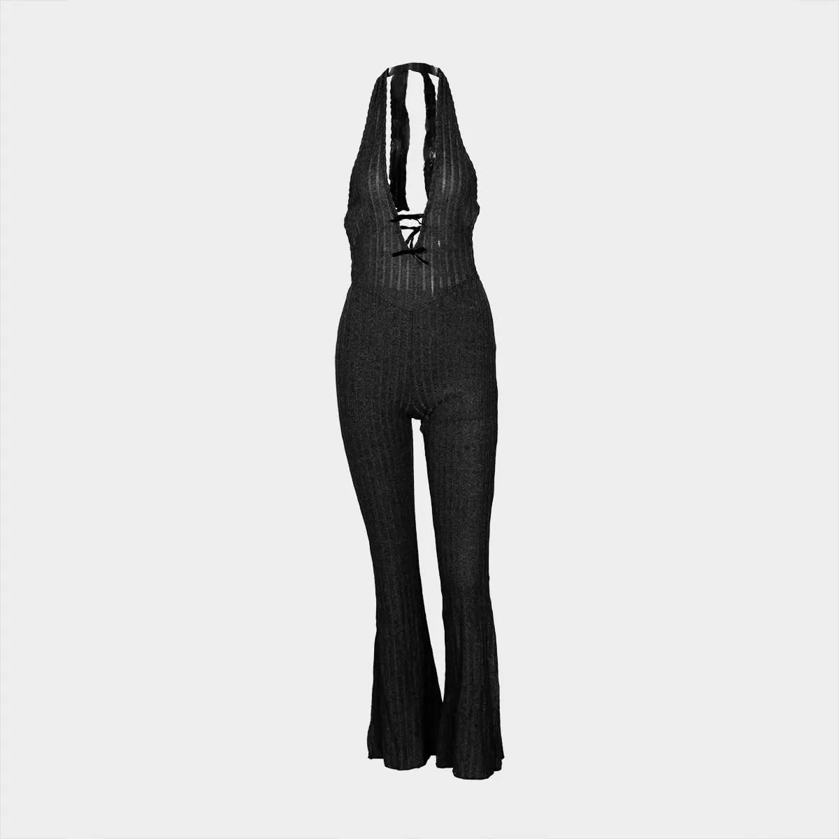 NIFTRIRY One Piece Jumpsuits For Women Halter Back Tied Sexy Velvet Jumpsuit Sleeveless Romper