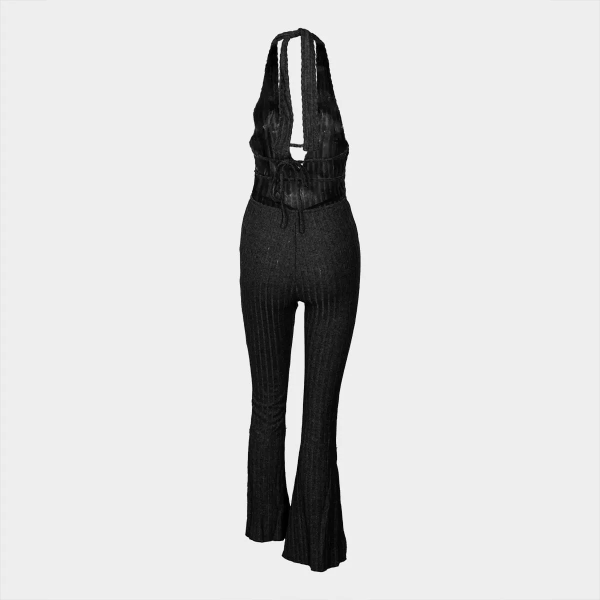 NIFTRIRY One Piece Jumpsuits For Women Halter Back Tied Sexy Velvet Jumpsuit Sleeveless Romper