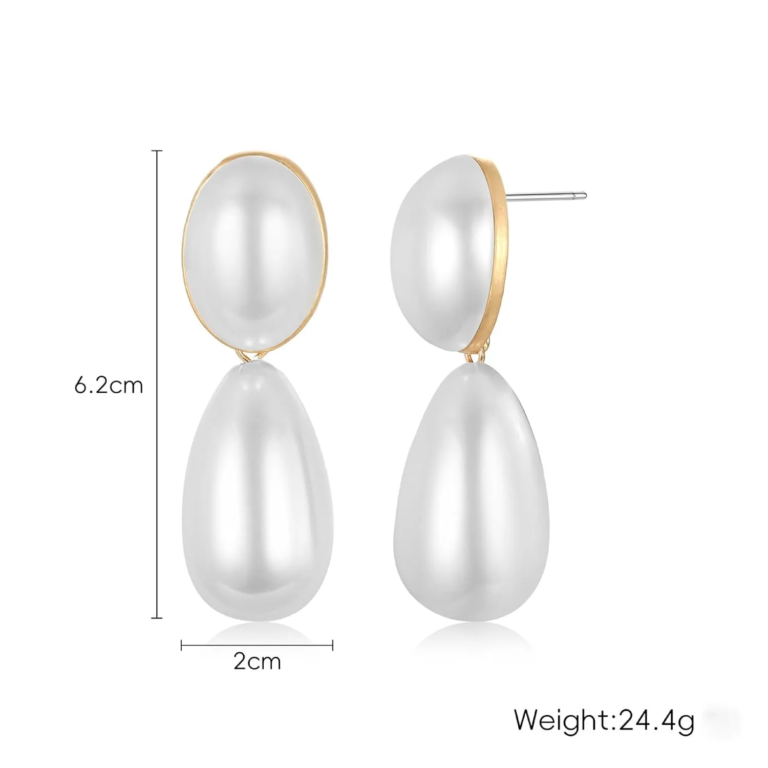 Pearl Earrings for Women Big Pearl Drop Earrings Dainty Gold Pearl Earrings Prom Wedding Earrings for Bride Jewelry Gifts