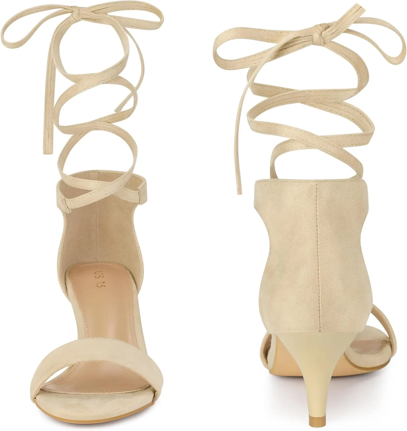Perphy Lace Up Comfortable Kitten Heels Sandals for Women