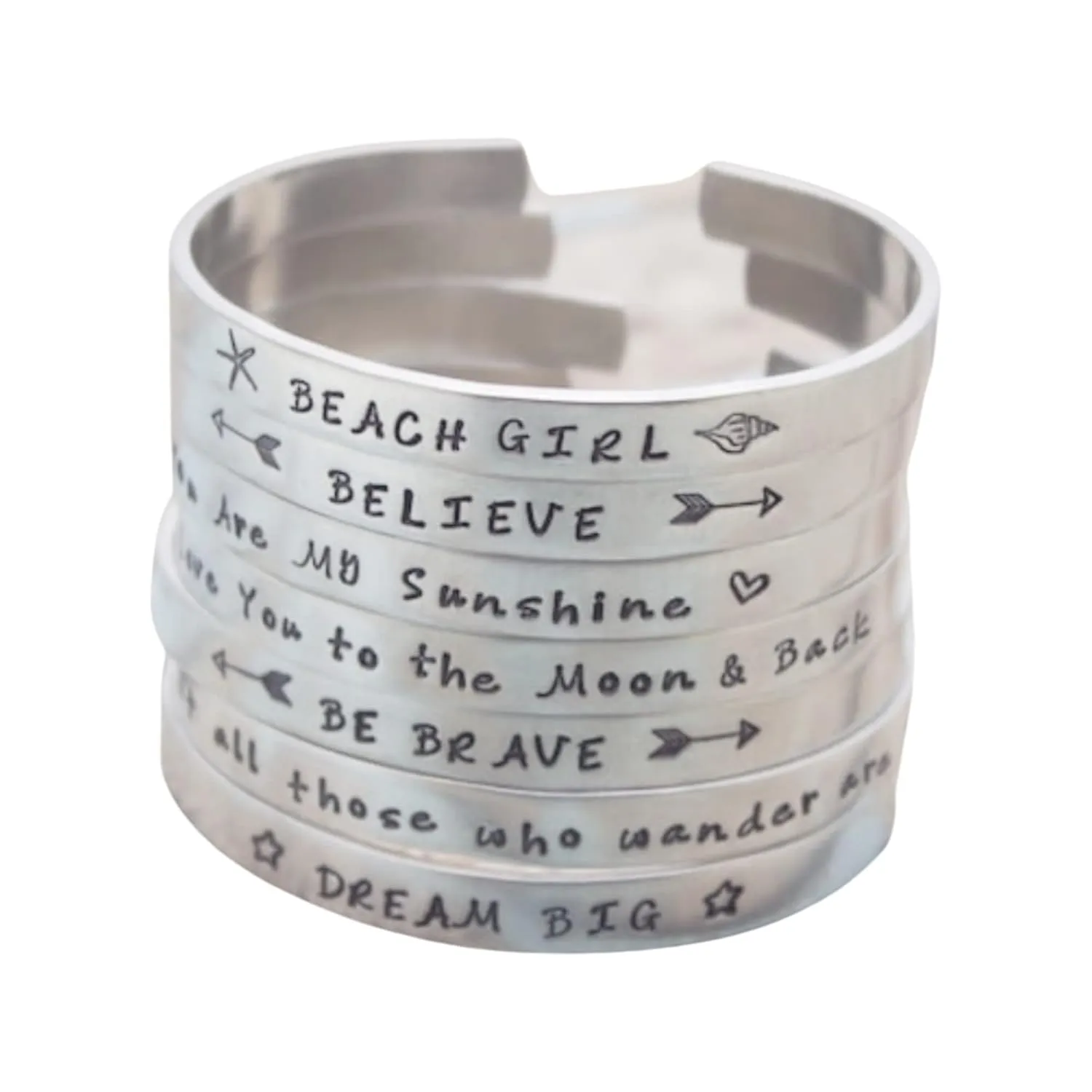 Personalized Cuff Bangle Bracelet Your Favorite Quote or Names