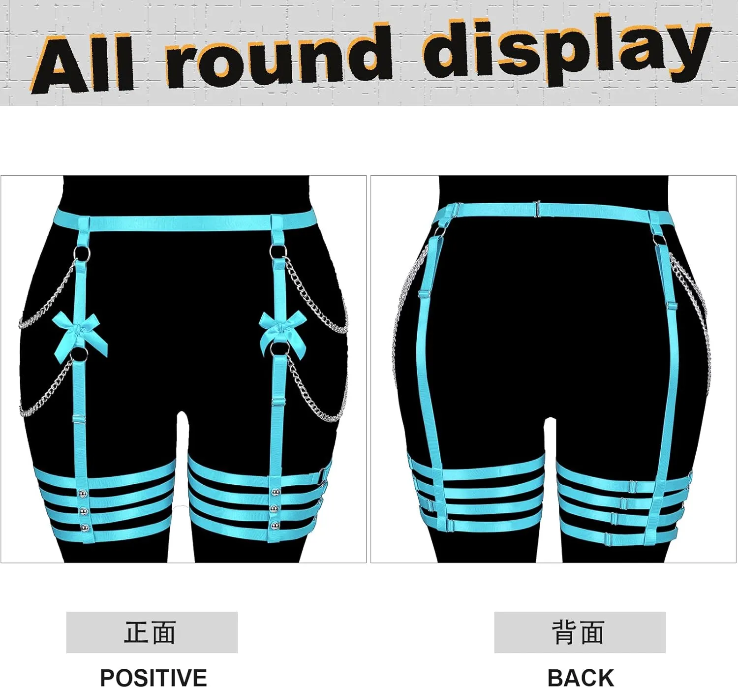 Plus Size Women Leg Garter Bow Belts Chain Waist Belts Harness Garter Belts Body Belts Halloween Rave Clothing