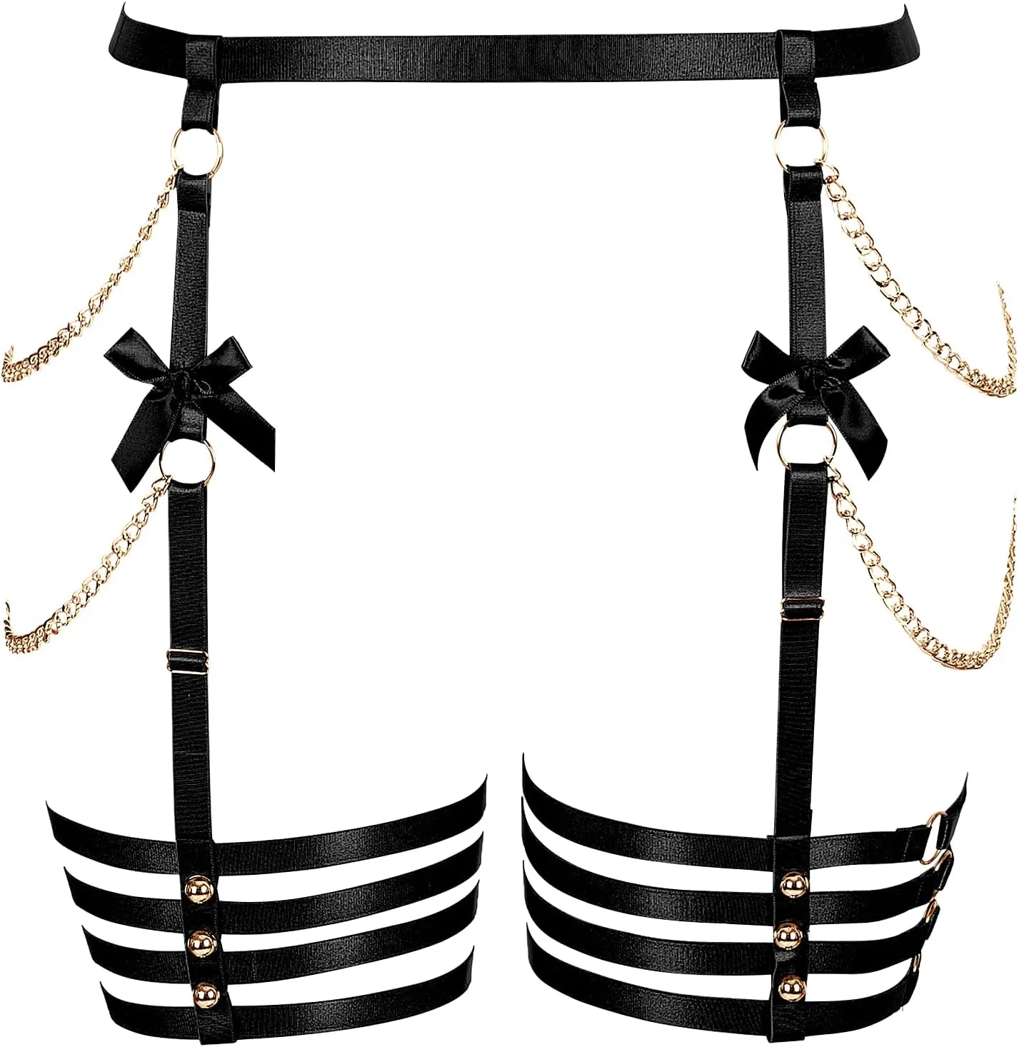 Plus Size Women Leg Garter Bow Belts Chain Waist Belts Harness Garter Belts Body Belts Halloween Rave Clothing
