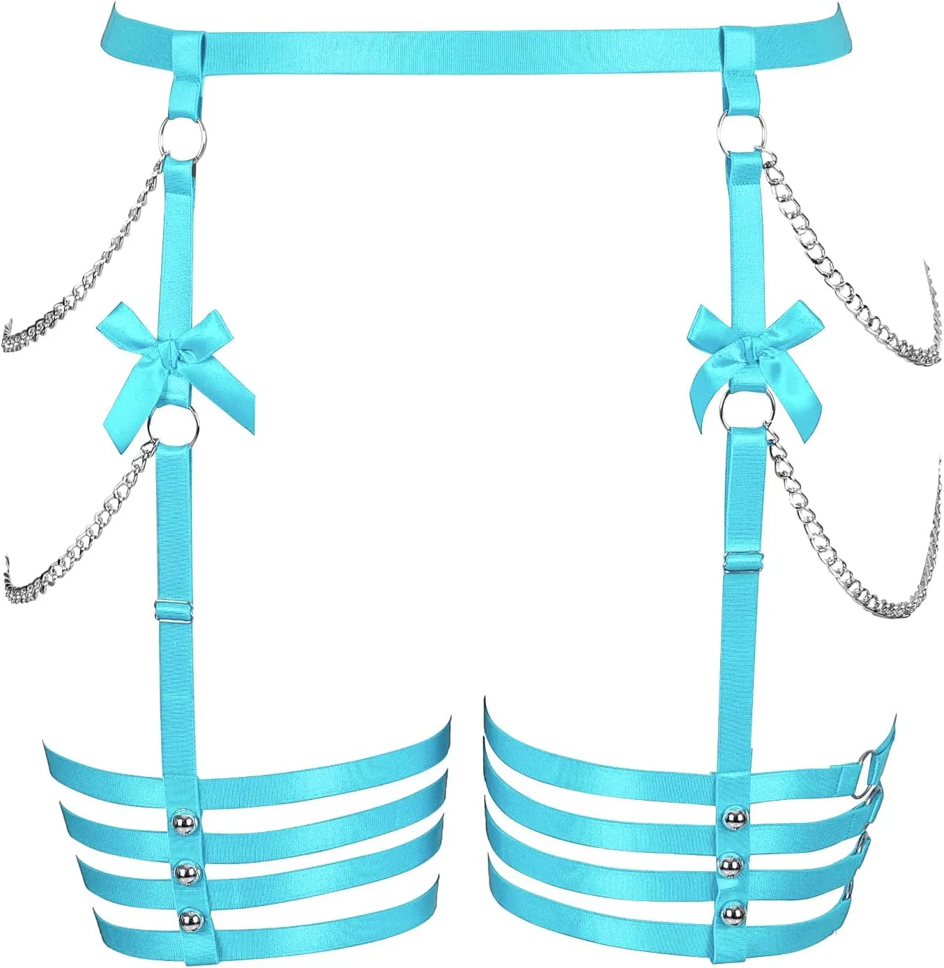 Plus Size Women Leg Garter Bow Belts Chain Waist Belts Harness Garter Belts Body Belts Halloween Rave Clothing