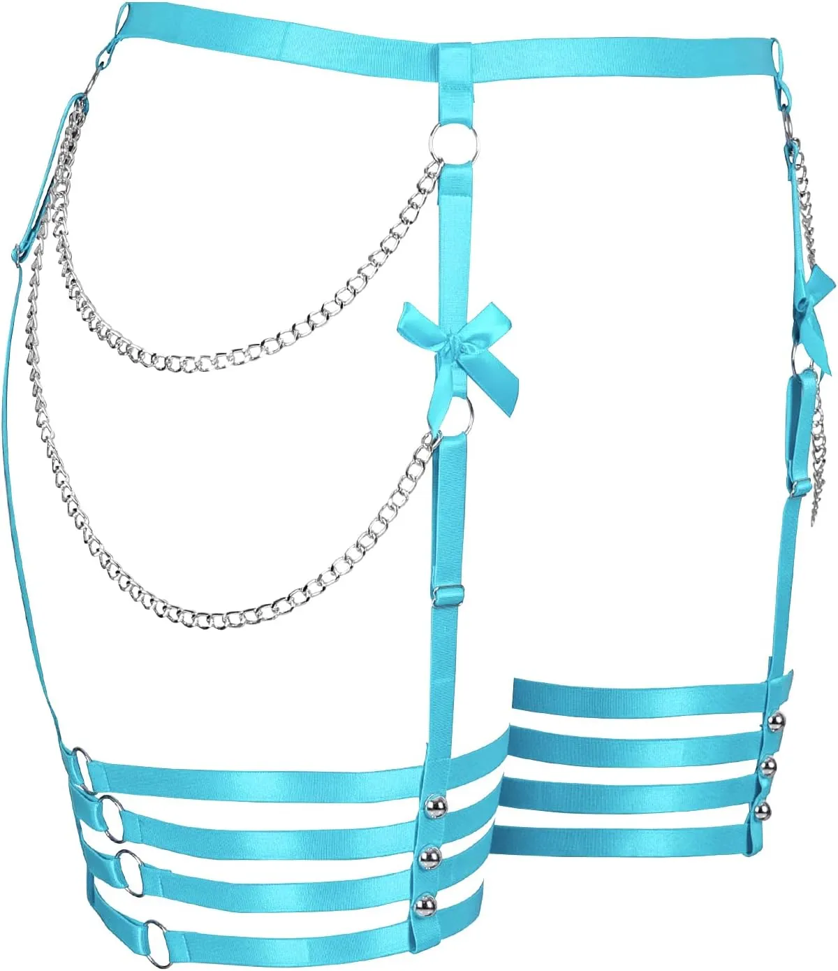 Plus Size Women Leg Garter Bow Belts Chain Waist Belts Harness Garter Belts Body Belts Halloween Rave Clothing