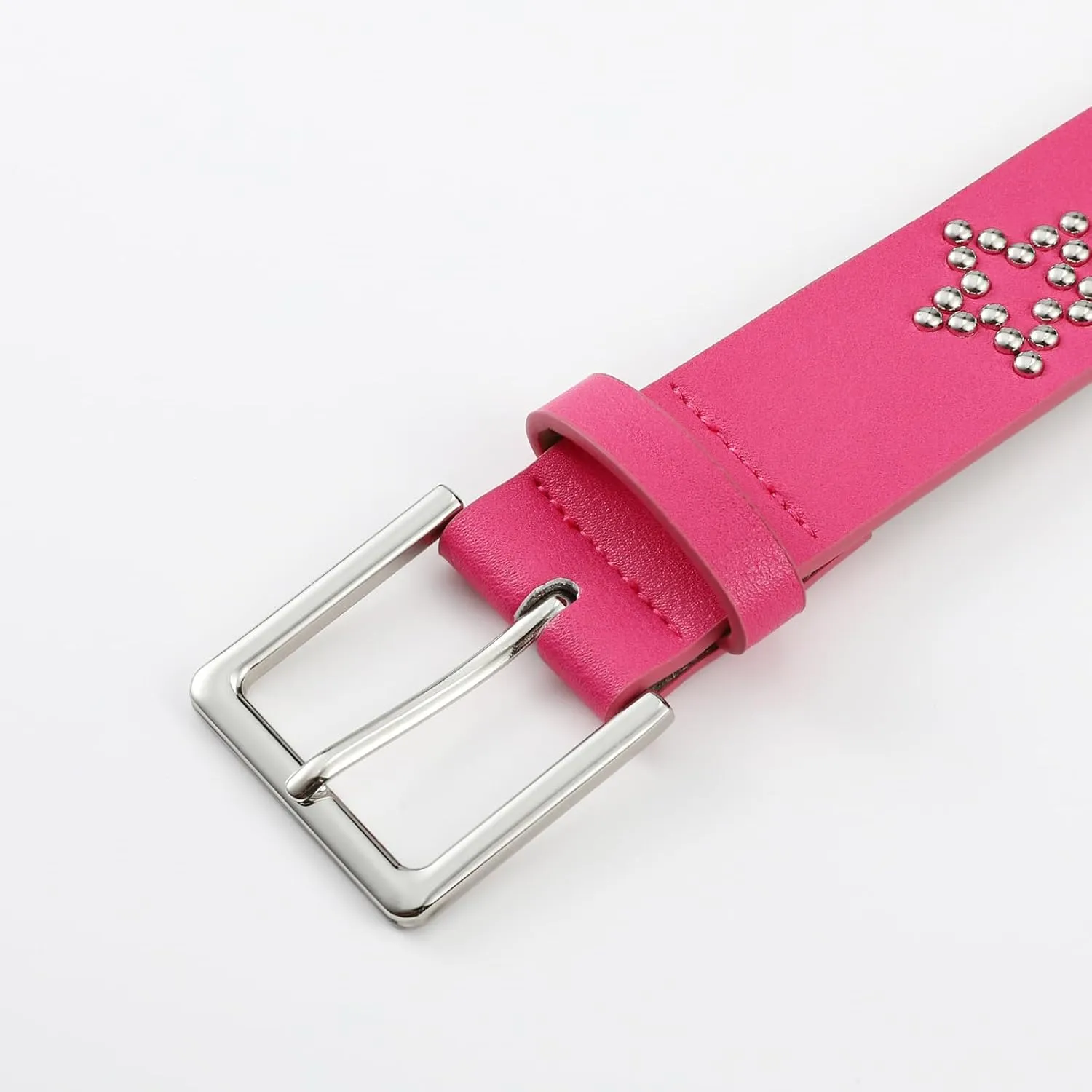 Rhinestone Belt for Women Western Cowgirl Silver Studs Black Leather Belts for Jeans Pants Y2k Bling Belts