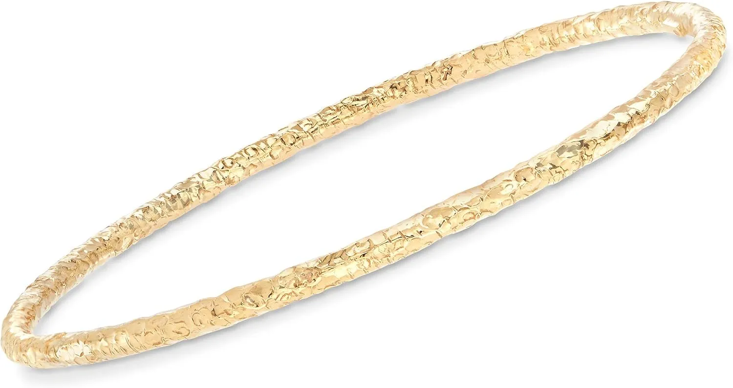 Ross-Simons Italian 22kt Gold Over Sterling Jewelry Set: 3 Hammered Bangle Bracelets