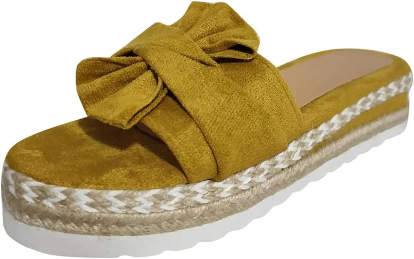 Slide Sandals for Women Cute Bow Knot Open Toe Platform Sandals Summer Boho Beach Travel Vacation Slippers Comfy Slip On Dressy Shoes