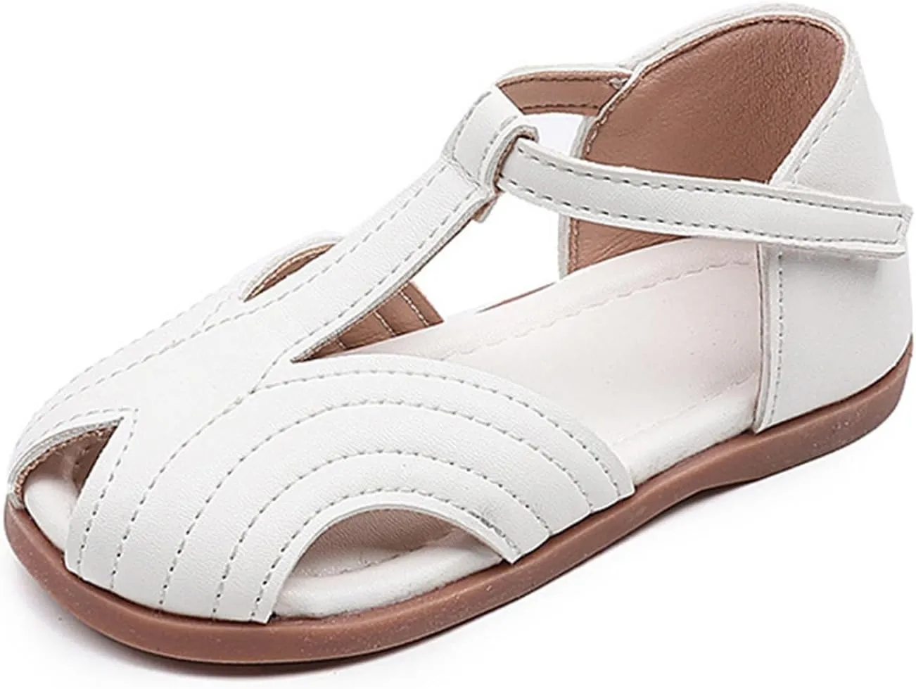 Slip On Sandals Princess Toddler Close Toe Sandals Retro Lace-Up Design Breathable Girls Shoes