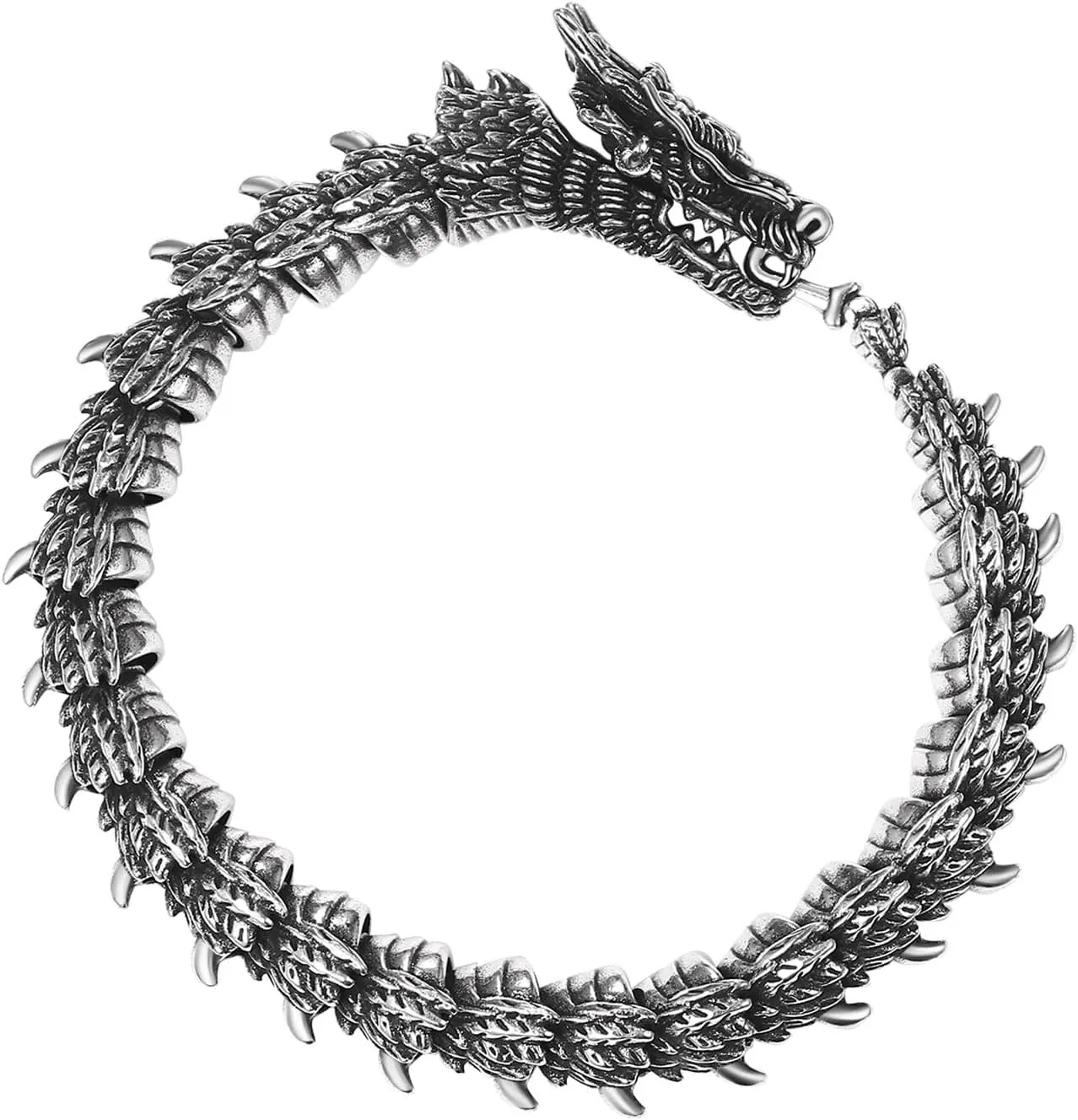 Snake Design Viking Ouroboros Bracelets: Mens Vintage Stainless Steel Chain Bracelet Cuff Jewelry Gifts