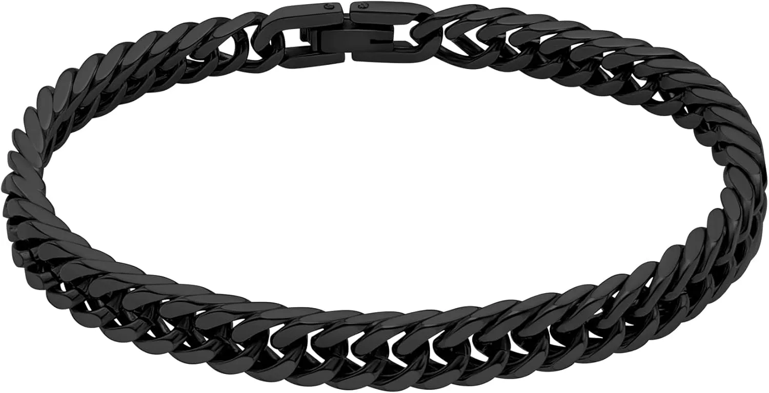 Stainless Steel Men Cuban Link Chain Bracelets5/7/9/13mm Width, 7.5/8.3/9 Inch Length, 18K Gold/Black Plated/Stainless Steel Curb Chain Wrist Bracelets for Men Women, with Gift Box