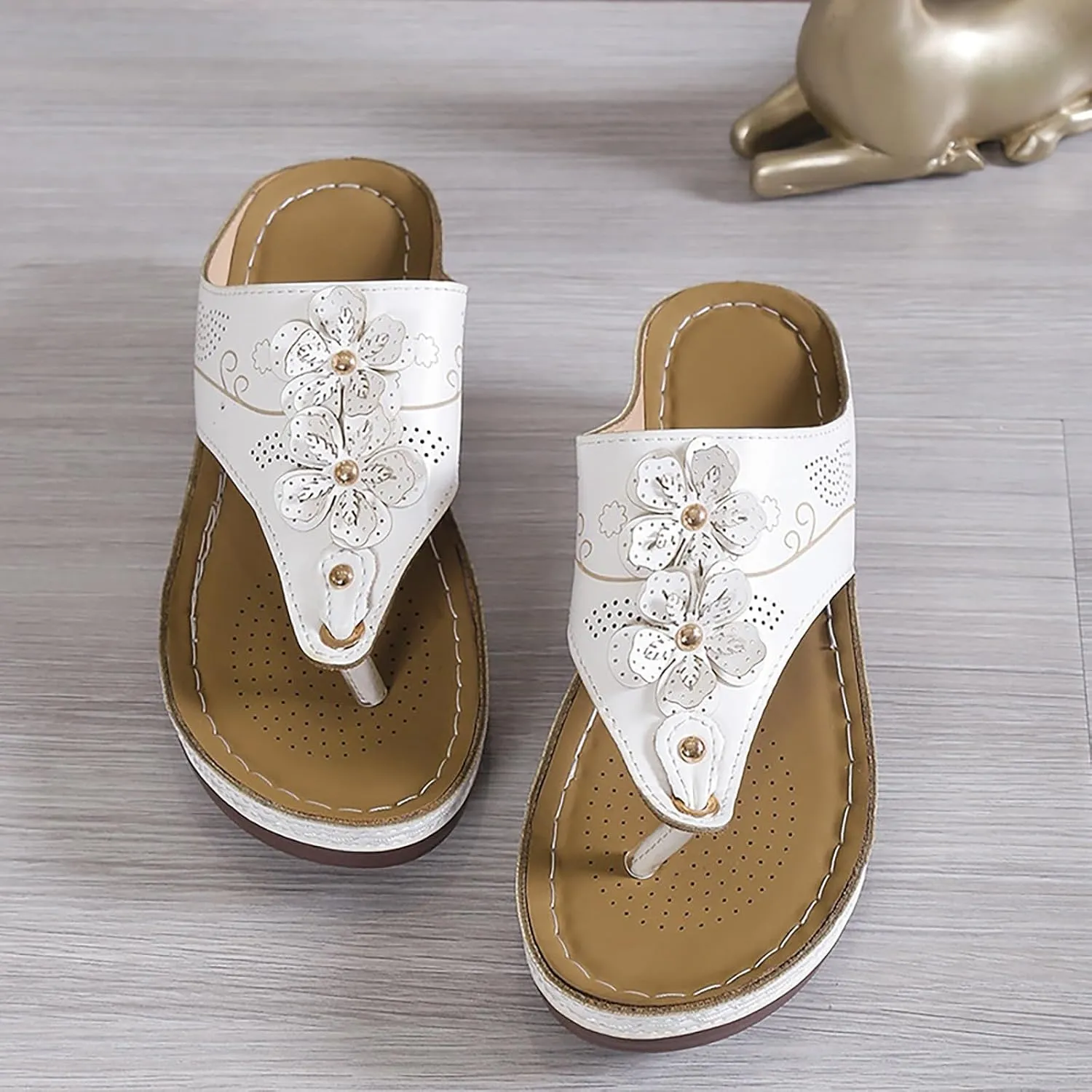 Summer Sandals for Women 2025 Wedge Sandals with Arch Support Fashion Trendy Flip Flops for Women Casual Walking Flip Flops Comfortable Dressy Platform Sandal Summer Slip on Sandal 2025
