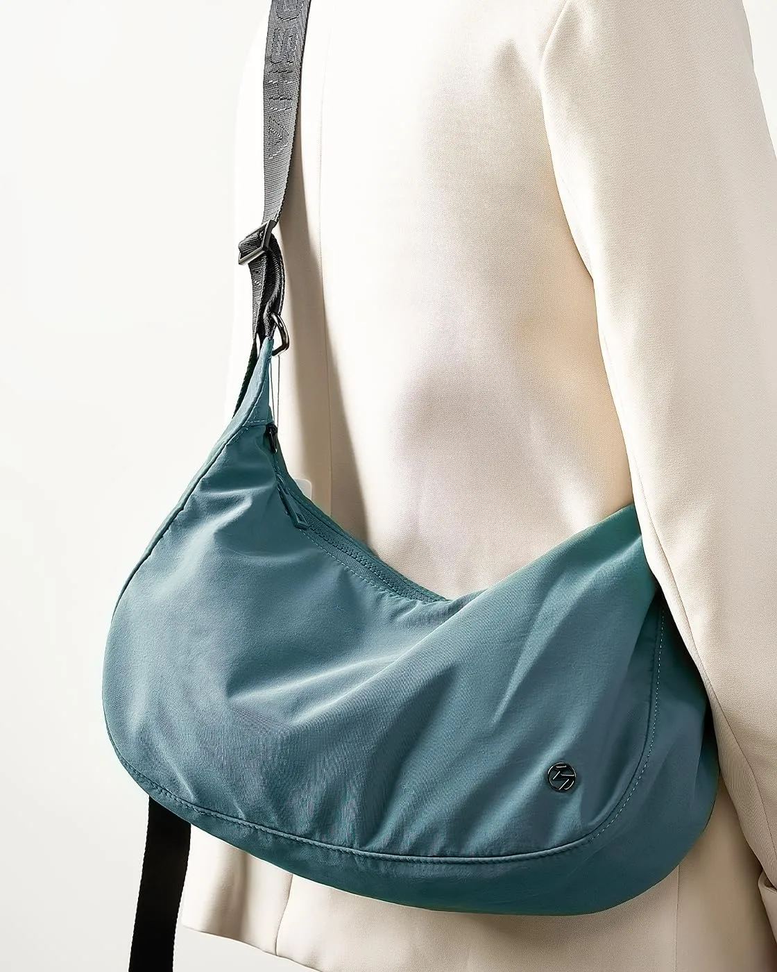 Titosha Medium Nylon Crescent Crossbody Bag for Women with Extended Adjustable Shoulder strap