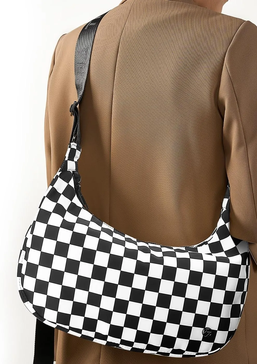 Titosha Medium Nylon Crescent Crossbody Bag for Women with Extended Adjustable Shoulder strap