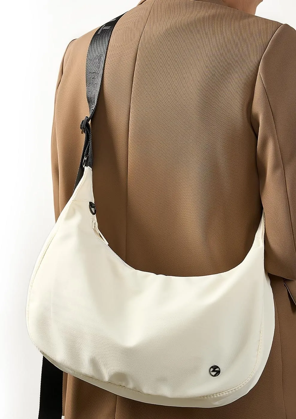 Titosha Medium Nylon Crescent Crossbody Bag for Women with Extended Adjustable Shoulder strap