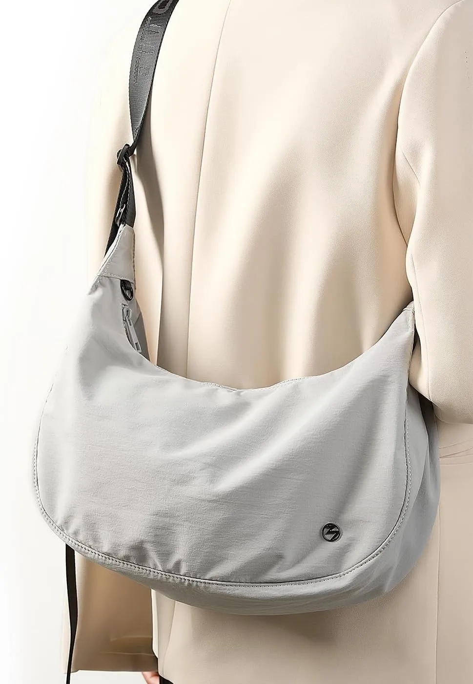 Titosha Medium Nylon Crescent Crossbody Bag for Women with Extended Adjustable Shoulder strap