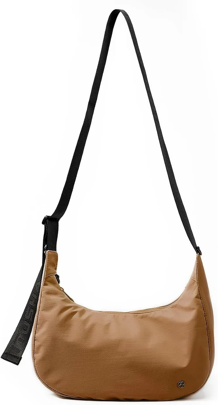 Titosha Medium Nylon Crescent Crossbody Bag for Women with Extended Adjustable Shoulder strap