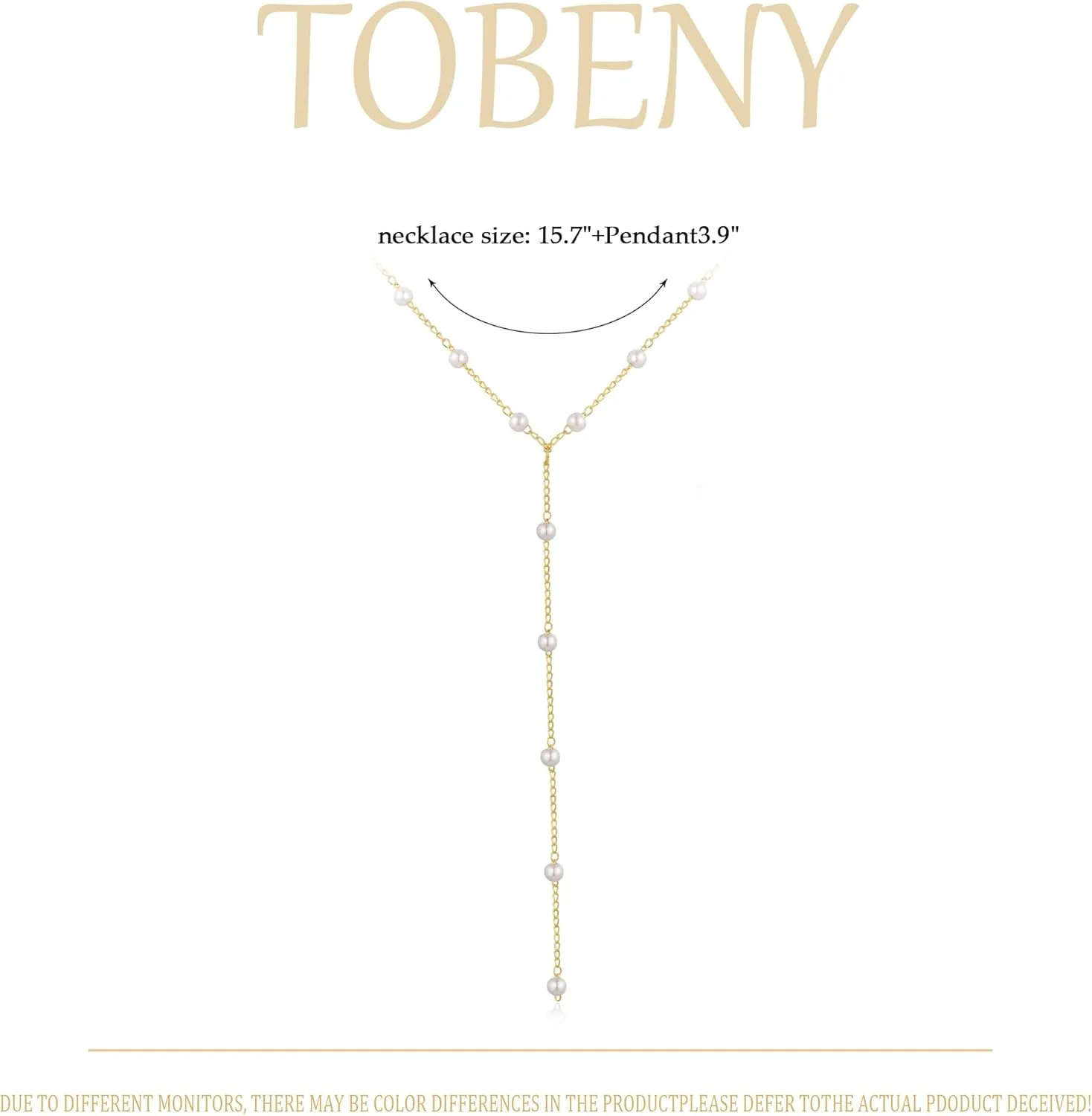 TOBENY Pearl Necklaces for Women 14k Gold Plated Handmade White Pearl Choker Necklace Dainty Small Tiny Beaded Pearl Strand Chain Necklace Delicate Single Wedding Prom Bridal Jewelry Gift