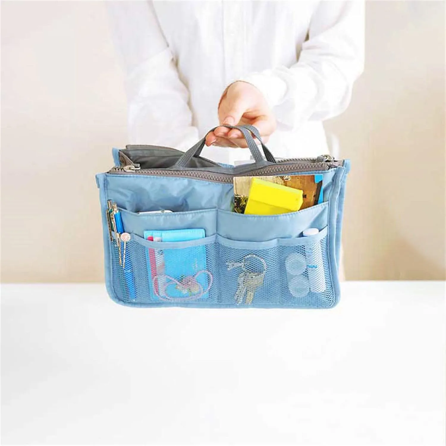 Travel Toiletry Bag Handheld Double Zipper Cosmetic Bag Multifunctional Toiletries Storage Bag Bag In Pocket Storage Bag Travel Storage Bag Bathroom Storage Bag Makeup Bag