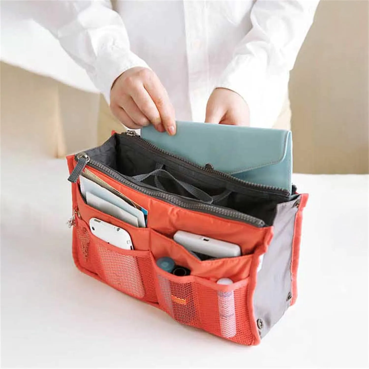 Travel Toiletry Bag Handheld Double Zipper Cosmetic Bag Multifunctional Toiletries Storage Bag Bag In Pocket Storage Bag Travel Storage Bag Bathroom Storage Bag Makeup Bag