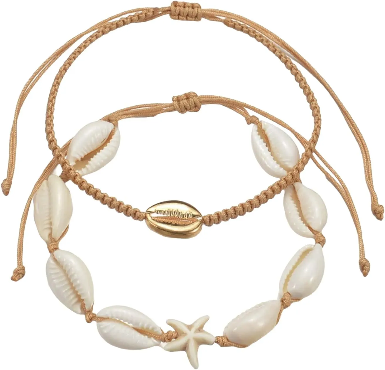 Verdusa Women's Ankle Bracelets Set Shell Anklet Chain Adjustable Foot Jewelry