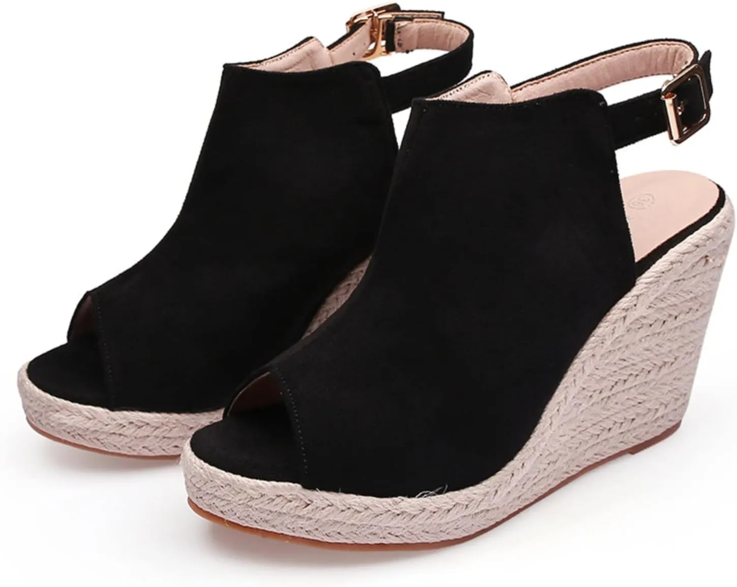 Wedge Sandals for Women Faux Suede Slip On Slides with Buckle Strap and Thick Platform Sole for Summer Comfortable Wear Orthopedic Sandal Beach Dressy Flip Flops for Wide Toe 2025 Spring