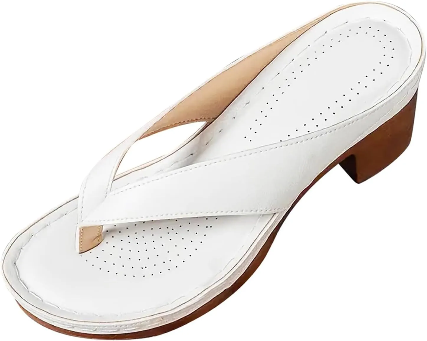 Wedge Sandals for Women Summer Orthopedic Dressy Chunky Heel Sandal Fashion Wedding Party Dress Sandals 2025 Summer Casual Wedge Thong Sandal with Arch Support Fashion Slip-on Open Toe Shoes 2025