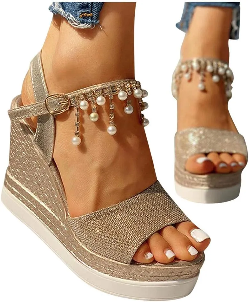 Wedge Sandals for Women Water Resistant Synthetic Upper with Quick Dry Straps and Non Slip Sole for Wet Environments Orthopedic Sandal Beach Dressy Flip Flops for Wide Toe 2025 Spring