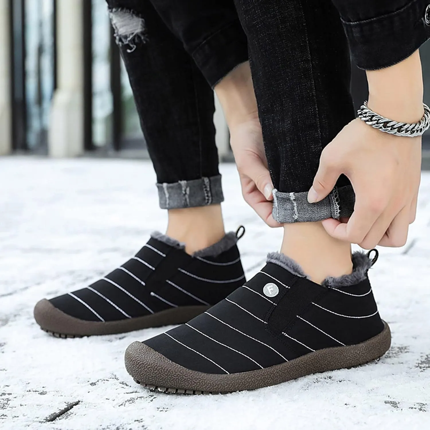 Winter Snow Boots for Women Slip on Womens Tall Pull on Snow Boots Womens Winter Boots Zipper Grey Waterproof Winter Womens Boots Size 10 Botas Termicas Para El Trabajo De Mujer