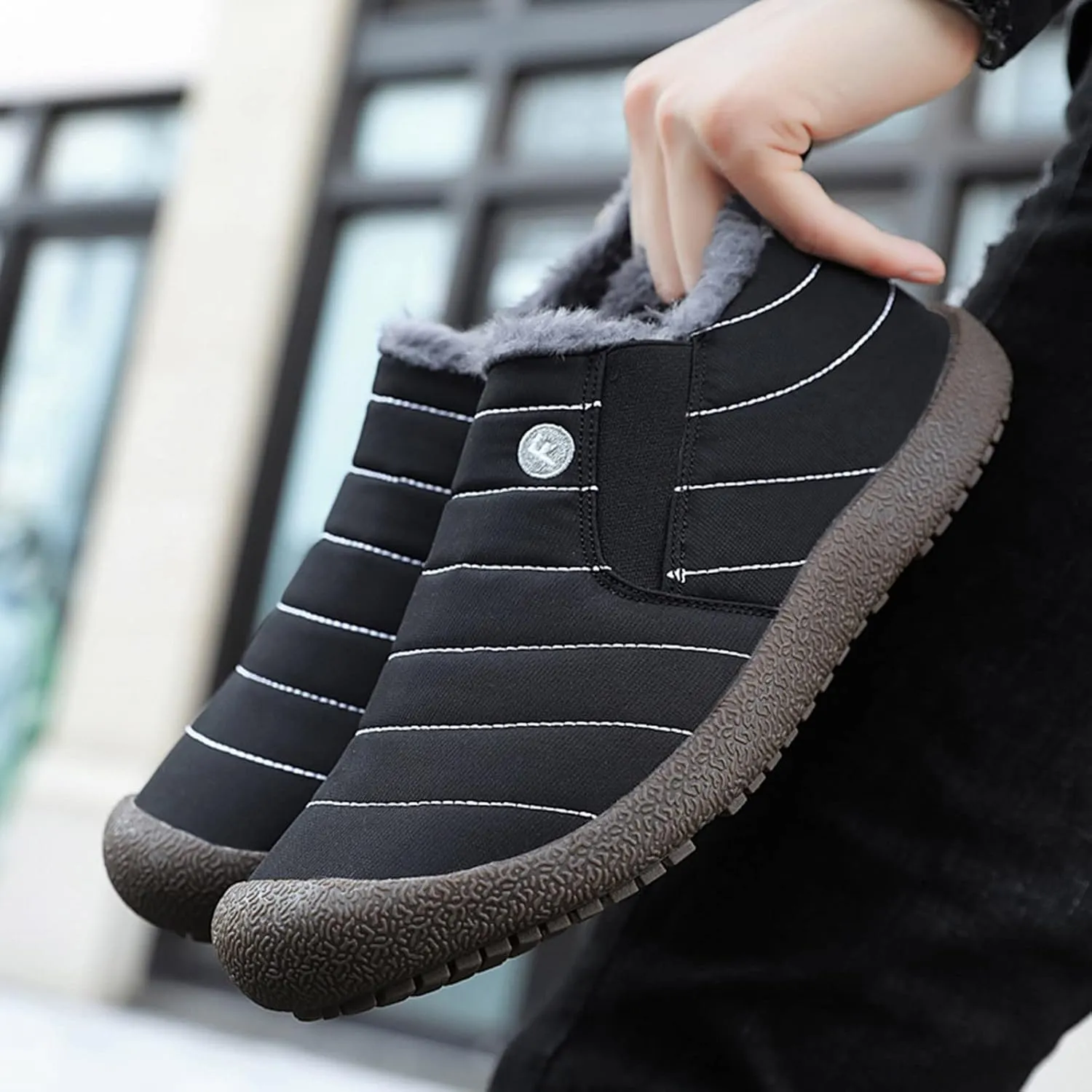Winter Snow Boots for Women Slip on Womens Tall Pull on Snow Boots Womens Winter Boots Zipper Grey Waterproof Winter Womens Boots Size 10 Botas Termicas Para El Trabajo De Mujer