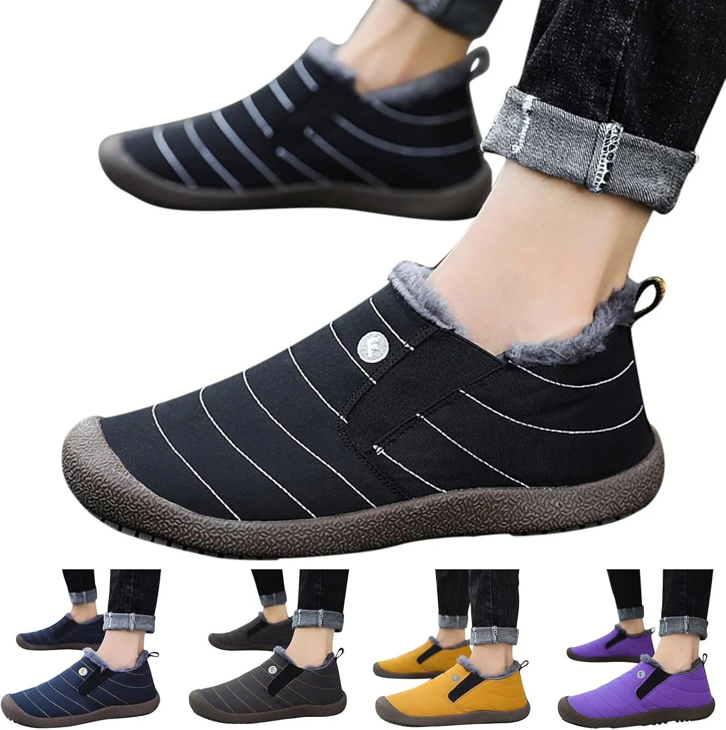 Winter Snow Boots for Women Slip on Womens Tall Pull on Snow Boots Womens Winter Boots Zipper Grey Waterproof Winter Womens Boots Size 10 Botas Termicas Para El Trabajo De Mujer